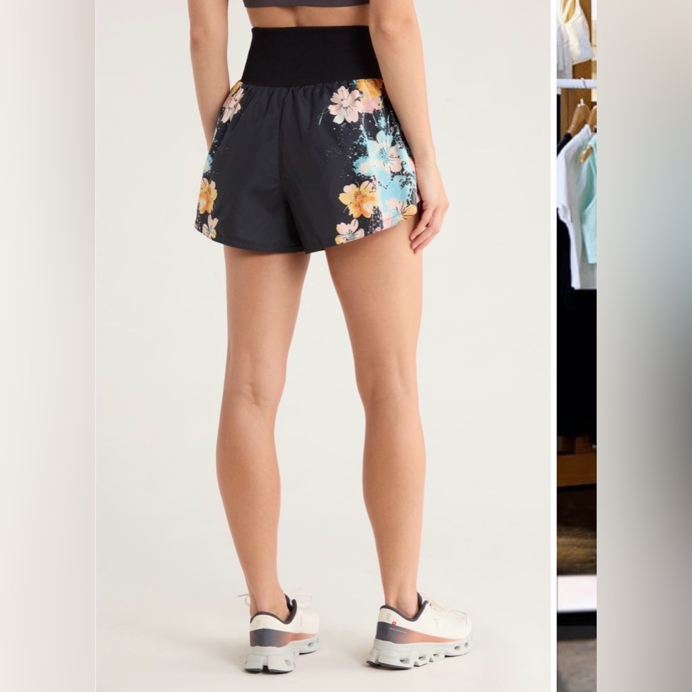 : Free People Movement Floral Running Shorts | High Rise 5” - Picture 2 of 3